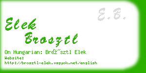 elek brosztl business card